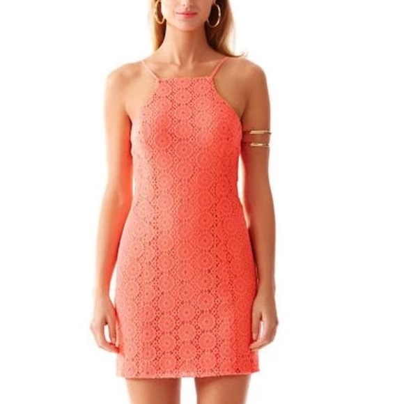 Lilly Pulitzer Costello Pucker Pink Breakers Crochet Knit  Dress X SMALL - Picture 2 of 13